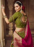 Green Pink Embroidery Lehenga Choli In USA UK