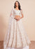 Off White Thread And Sequence Embroidery Lehenga Choli And Dupatta 