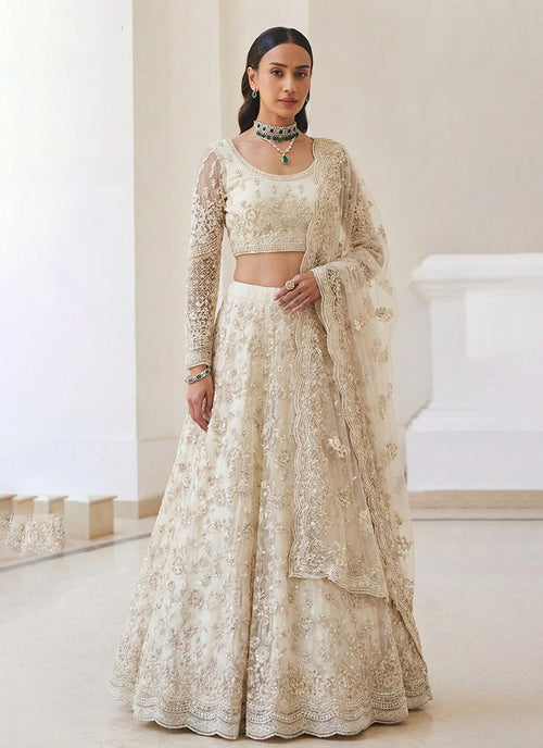 Off White Embroidered Lehenga Choli