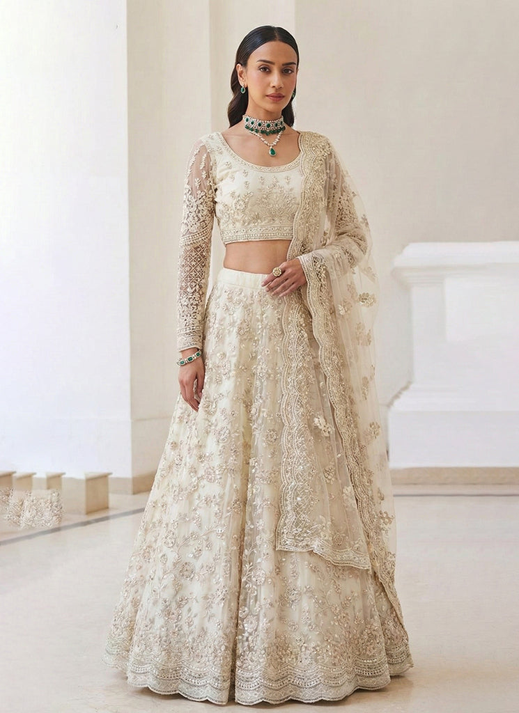 Off White Embroidered Lehenga Choli