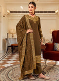 Olive Green Embroidery Designer Salwar Suit