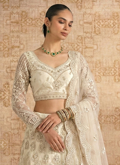 Off White Embroiderey Lehenga Choli
