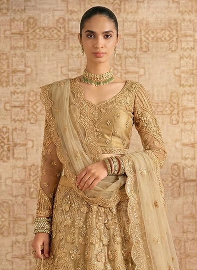 Beige Golden Embroiderey Lehenga Choli