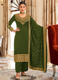 Green Embroidery Designer Salwar Suit