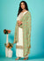 Off White And Green Multi Embroidery Traditional Palazzo Suit