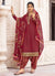 Cherry Red Multi Embroidered Traditional Punjabi Style Suit