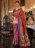 Red Multicolored Ikat Printed Patola Silk Saree