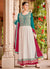 Off White And Teal Embroidery Anarkali Style Palazzo Suit