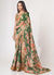 Green Floral Print And Sequence Embroidery Organza Saree In USA