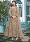 Beige Golden Multi Embroidery Designer Anarkali Suit