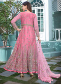 Pink Multi Embroidery Designer Anarkali Suit In USA UK CANADA