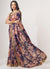 Purple Floral Print Organza Saree In USA