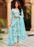 Blue Floral Handwork Embroidery Pakistani Pant Style Suit
