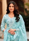 Blue Pakistani Pant Style Suit In USA Canada