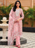 Pink Floral Handwork Embroidery Pakistani Pant Style Suit