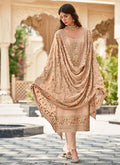 Beige Multi Embroidery Traditional Pant Suit