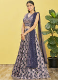 Purple Multi Embroidery Printed Lehenga Choli