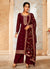Maroon Multi Embroidery Traditional Palazzo Suit