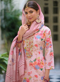 Pink Floral Gota Patti Salwar Kameez In USA
