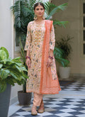 Peach Floral Gota Patti Salwar Kameez In USA UK