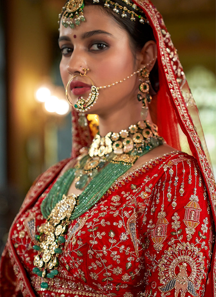 Buy Red Bridal Lehenga Choli In UK