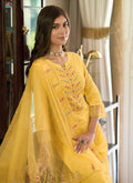 Yellow Multi Embroidery Traditional Salwar Kameez In USA