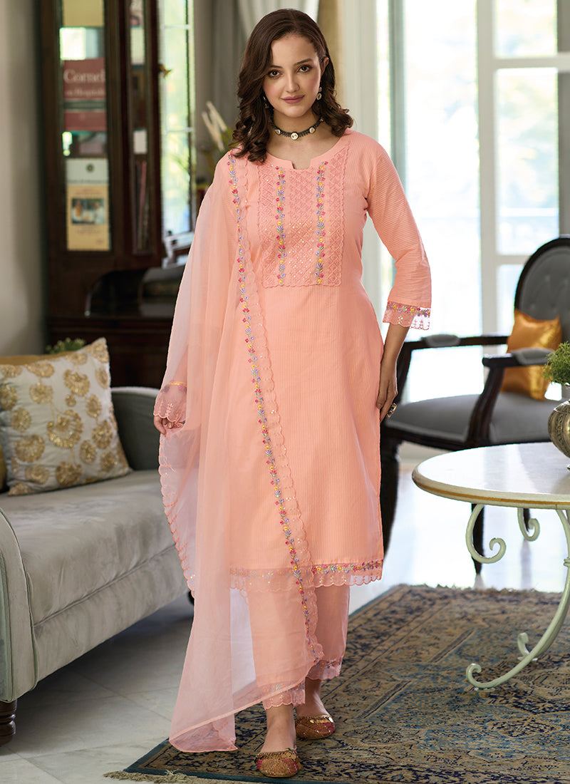 Pink Multi Embroidery Traditional Salwar Kameez