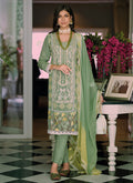Light Green Multi Embroidery Wedding Pant Style Suit