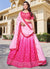 Pink Ombré Mukaish Embroidery Wedding Lehenga Choli
