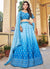 Blue Ombré Mukaish Embroidery Wedding Lehenga Choli