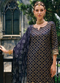 Navy Blue Gharara Style Suit In USA
