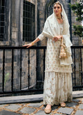 Off White Wedding Gharara Style Suit In USA Germany