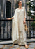 Off White Traditional Embroidery Wedding Gharara Style Suit