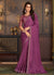Plum Purple Sequence Embroidery Designer Silk Saree