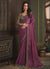 Mauve Purple Sequence Embroidery Designer Silk Saree