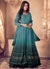 Turquoise Traditional Sequence Embroidered Wedding Anarkali Lehenga