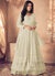 Off White Traditional Sequence Embroidered Wedding Anarkali Lehenga