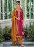 Pink And Yellow Embroidery Traditional Salwar Kameez