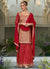 Red Traditional Sequence Embroidery Festive Palazzo Suit