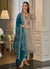 Grey And Turquoise Embroidery Salwar Kameez Suit