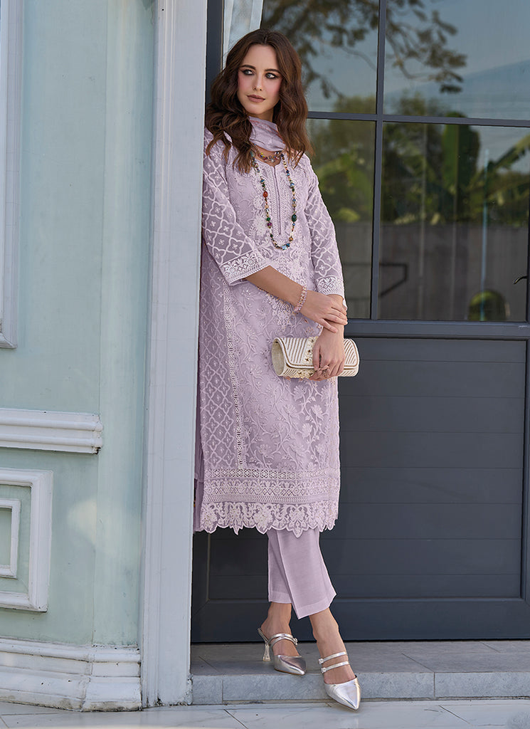 Buy Lavender Embroidered Pakistani Dress Online | Hatkay Buy Lavender Embroidered Pakistani Dress Online | Hatkay
