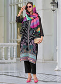 Black Multicolored Pakistani Salwar Kameez Suit