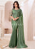 Green Sequence Embroidery Wedding Saree