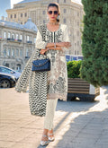 White Embroidery Traditional Pakistani Style Pant Suit