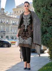 Black Embroidery Traditional Pakistani Style Pant Suit