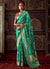 Green And Red Zari Weaved Banarasi Crape Georgette Saree