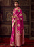 Rani Pink Zari Weaved Banarasi Crape Georgette Saree