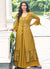Yellow Sequence Embroidery Jacket Style Palazzo Suit