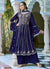 Blue Multi Thread Embroidery Anarkali Palazzo Suit