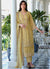 Yellow Embroidery Traditional Pant Style Suit